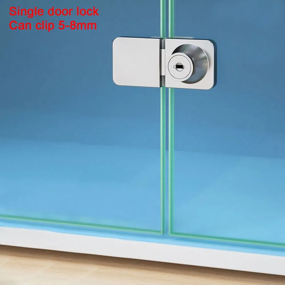 Double Open Glass Cabinet Door Lock – Zinc Alloy Security Lockset