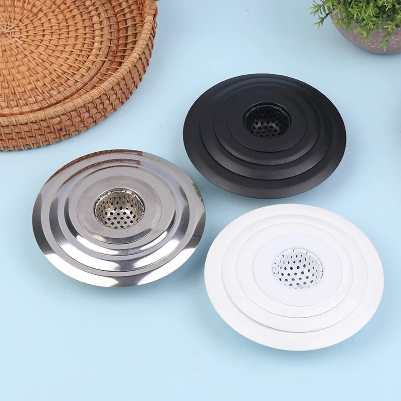 2PCS Silver/White/Black Kitchen Stainless Steel Sink Filter Mesh Shower Floor Drain Hair Catcher Stopper Food Slag Drainer Peaceful Pleasures Health and Wellness