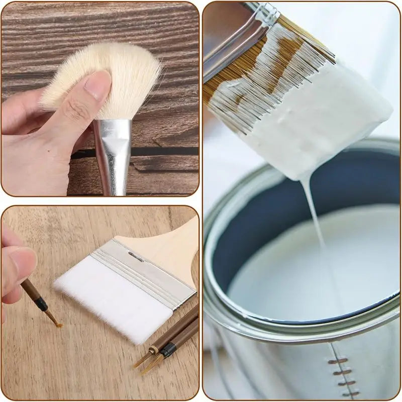 A36T-11Pcs Brushes For Glazing,Wooden Pottery Glaze Brushes For Pottery Acrylic, Art Brushes Set For Painting Artists Peaceful Pleasures Health and Wellness