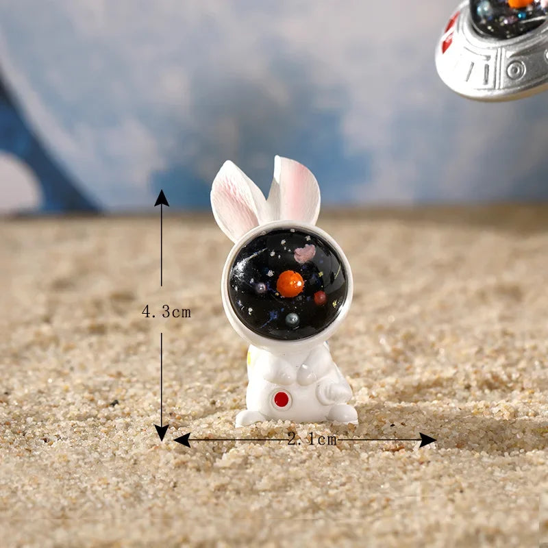 Astronaut Bunny Miniature Figurine | Desk & Home Décor Ornament