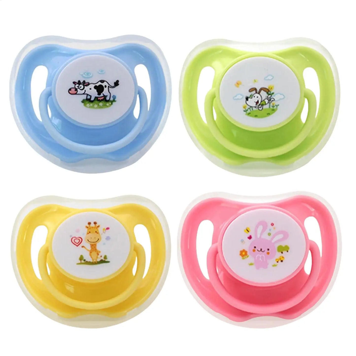 4-Pack Silicone Butterfly Pacifier for Kittens & Puppies + Dust Cover
