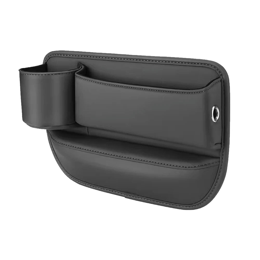 Leather Car Seat Organizer with Cup & Phone Holder Peaceful Pleasures Health and Wellness Driver Black United States