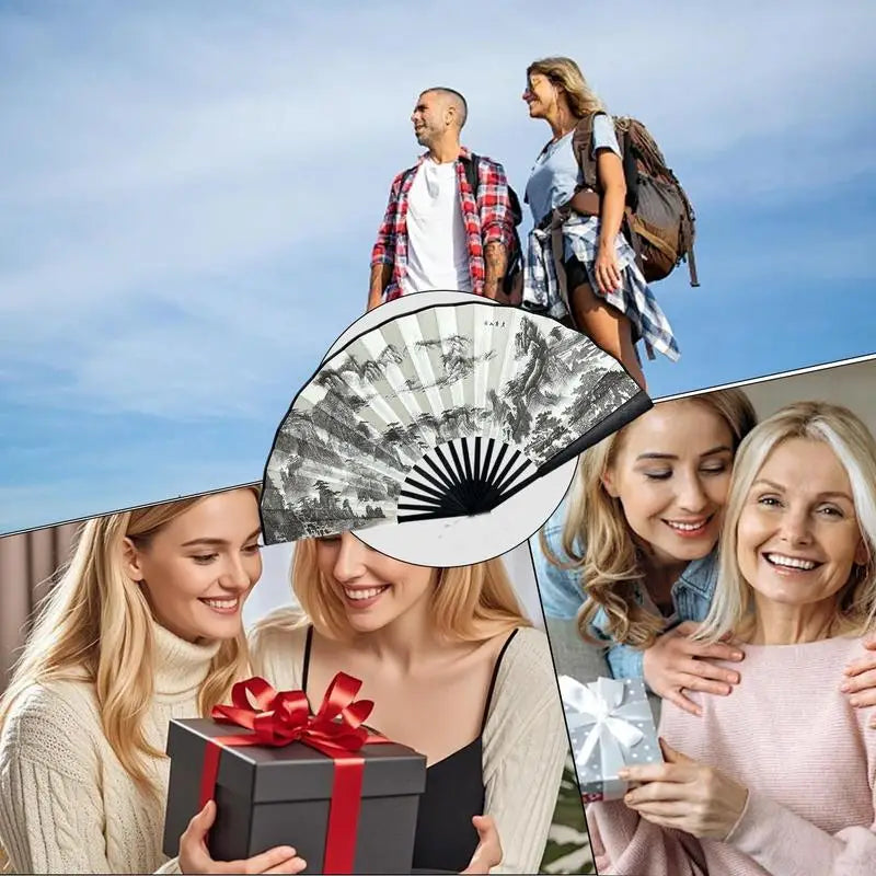 Folding Hand Fan Hand Held Chinese Folding Fan Creative Chinese Style Handheld Crafts Home Decor For Women Adults Kids Teens Peaceful Pleasures Health and Wellness