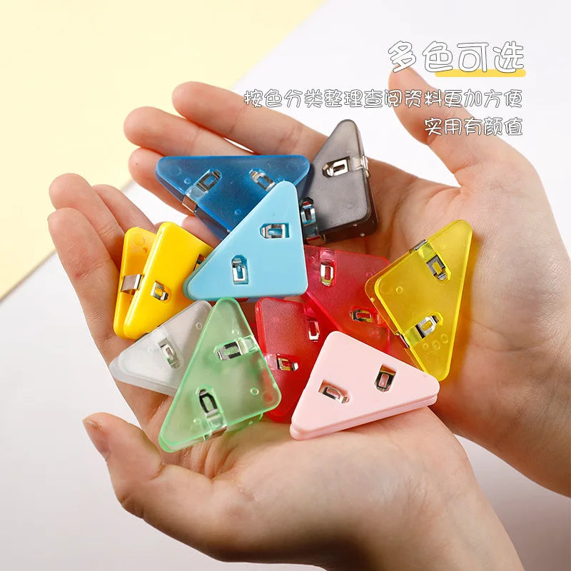 Multicolor Geometric Desk Clips Creative Triangle Binder Books Paper