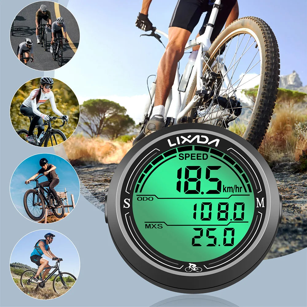 Wired Bike Speedometer Waterproof Round Shaped Bike Computer Backlight Screen Cycle Odometer Bike Computer Peaceful Pleasures Health and Wellness