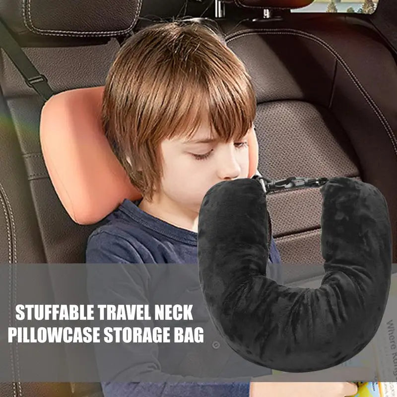Travel Neck Pillow That You Stuff With Clothes Portable Outdoor Travel Storage Bag Pillow Car Headrest Household U-shaped Pillow Peaceful Pleasures Health and Wellness