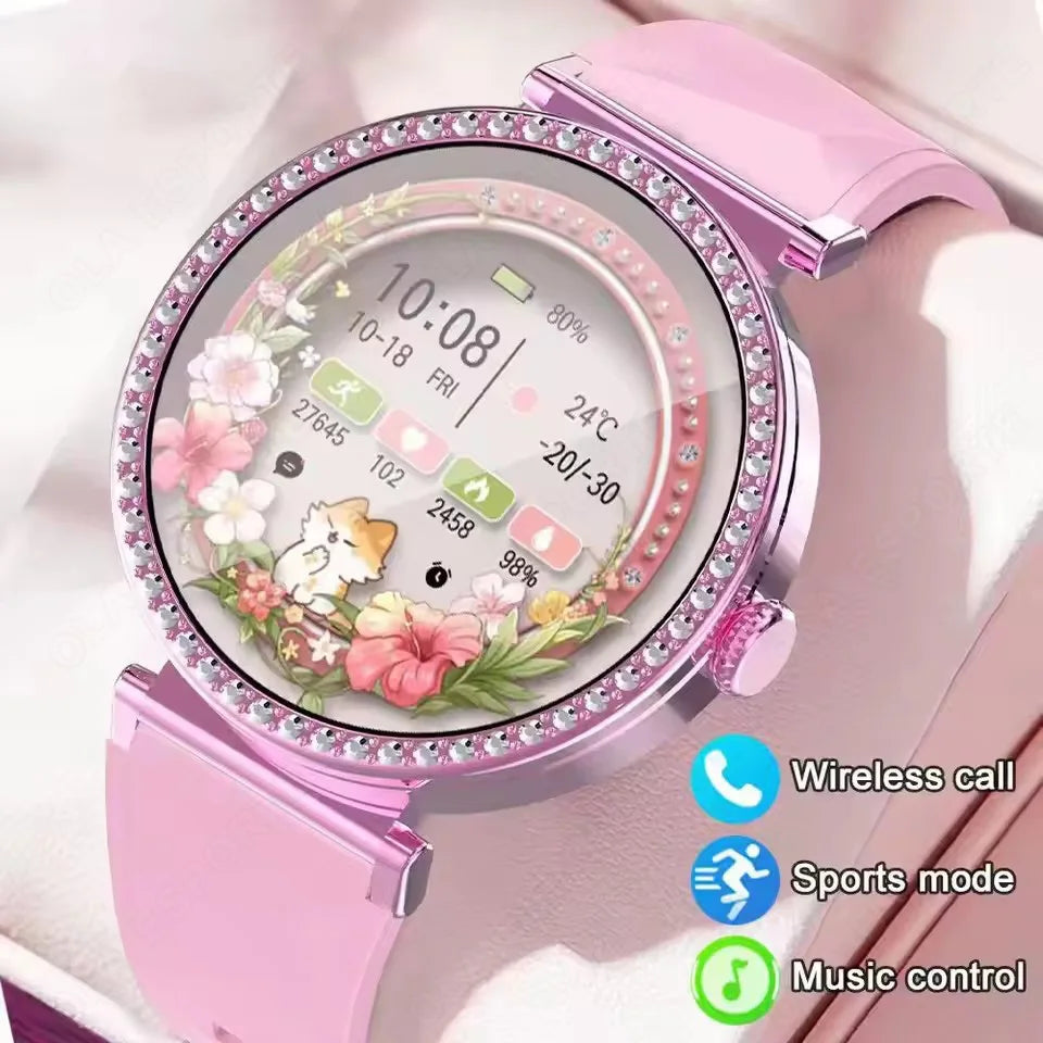 Smartwatch Luxury Fashion Female Physiological Reminder Bluetooth Music Women's Fashion Smart Watch Holiday Gift 2026 New HW12 Peaceful Pleasures Health and Wellness
