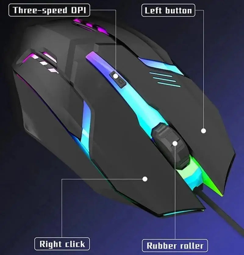 USB Wired RGB Gaming Mouse | Ergonomic 1600 DPI Optical