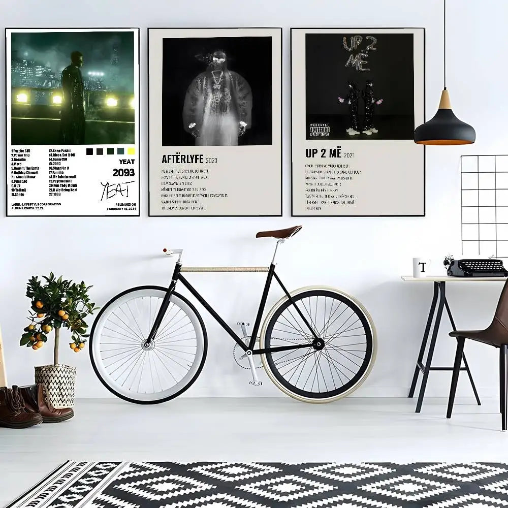 HOT Y-Yeat New Album Poster HD art poster for home living room bar office decoration sticky waterproof Peaceful Pleasures Health and Wellness