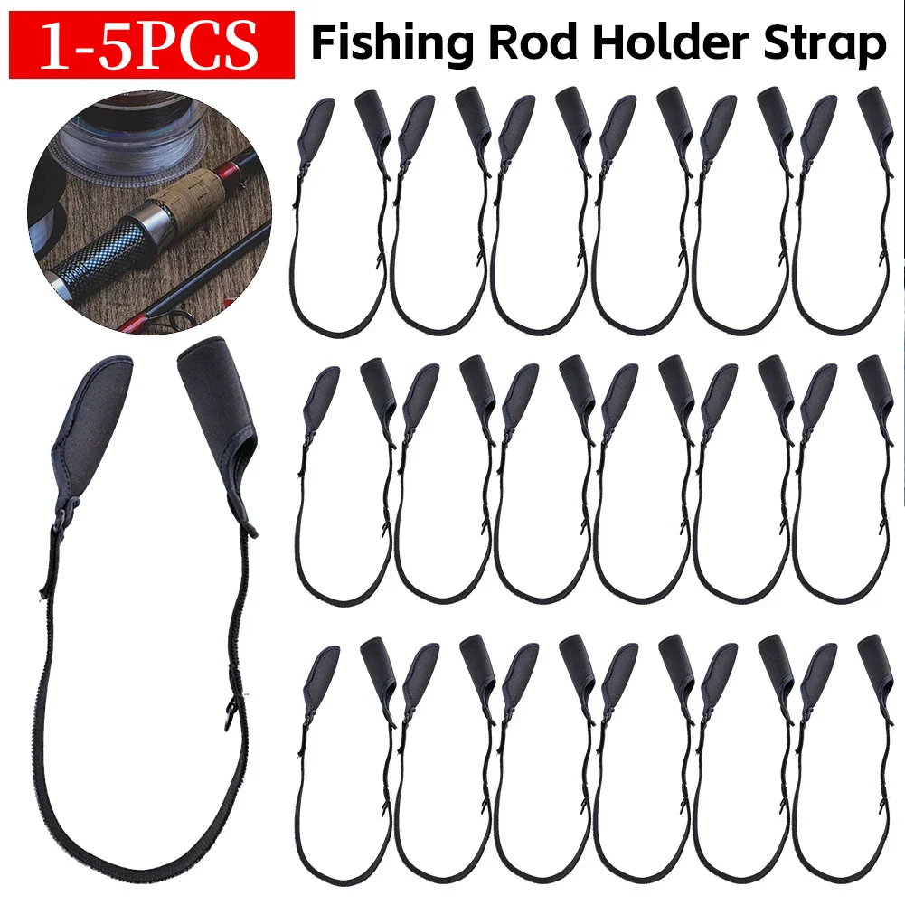 Fishing Rod Holder Strap Shockproof Fishing Rod Wrap Band Breathable Splash-resistant Wear-resistant Adjustable Accessories Peaceful Pleasures Health and Wellness