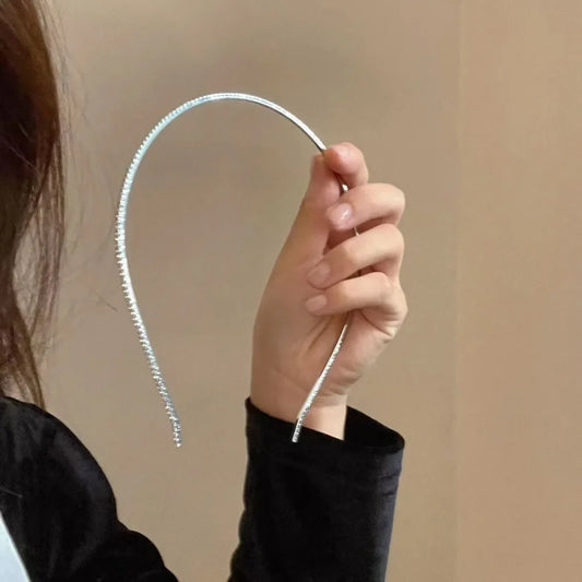Rhinestone Fairy Hair Hoop – Silver Sparkle Headband for Prom Rhinestone Headband Oasis Select Silver