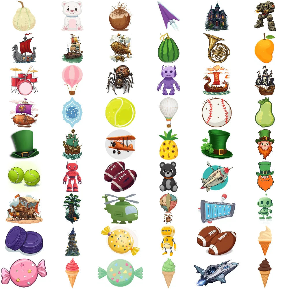 54-Piece Temporary Tattoo Stickers – Fun Designs for Kids & Adults