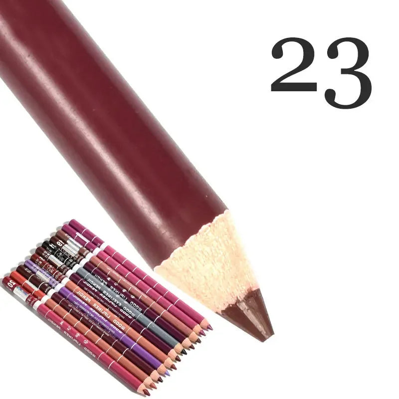 28-Color Waterproof Matte Lip Liner Pencil – Long-Lasting