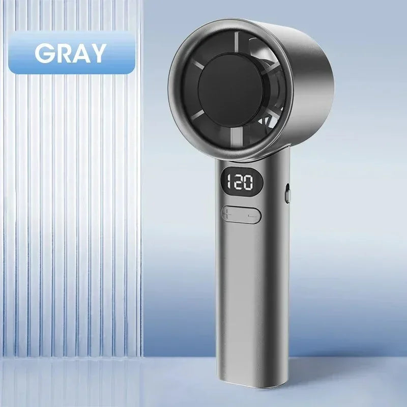 USB Rechargeable Handheld Mini Fan Portable Adjustable Desktop Cooling Fan with 12H Long Battery Life for Office Home Travel Peaceful Pleasures Health and Wellness USB-Grey