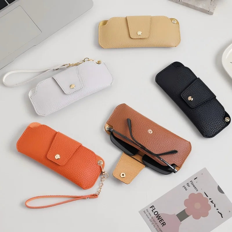 Slim PU Leather Sunglass Case with Wrist Strap | Travel