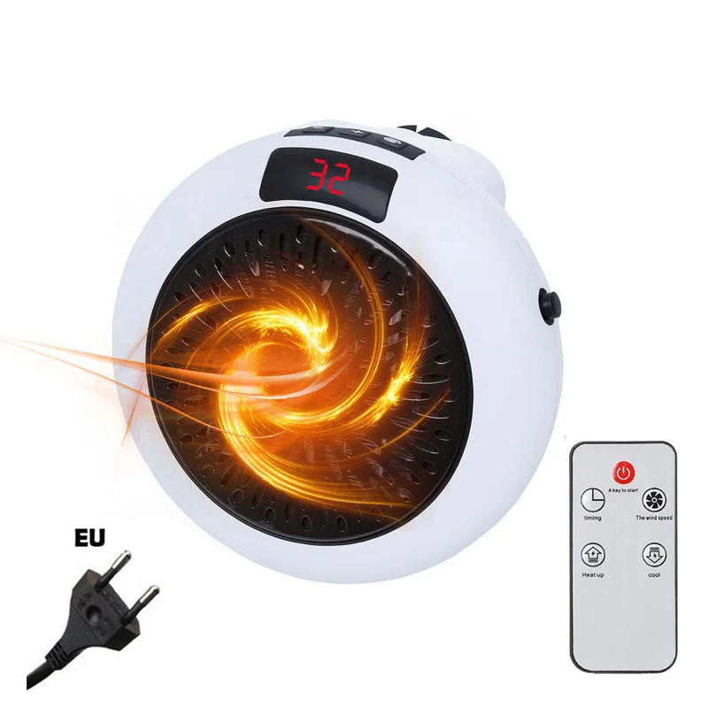 Air Heater Silent Remote Fast Heat Thermostat Electric Portable Heater Mini Wall Mount Home Office Desktop Warm Air Heater Peaceful Pleasures Health and Wellness EU