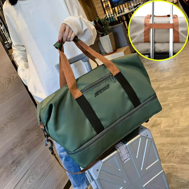 Portable fitness bag, travel outdoor short-distance business trip luggage bag Li girls shoulder crossbody chest bag handbag Peaceful Pleasures Health and Wellness