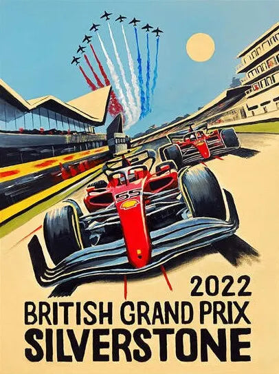 Vintage F1 Racing Car Canvas Wall Art | Motorsport Poster Print
