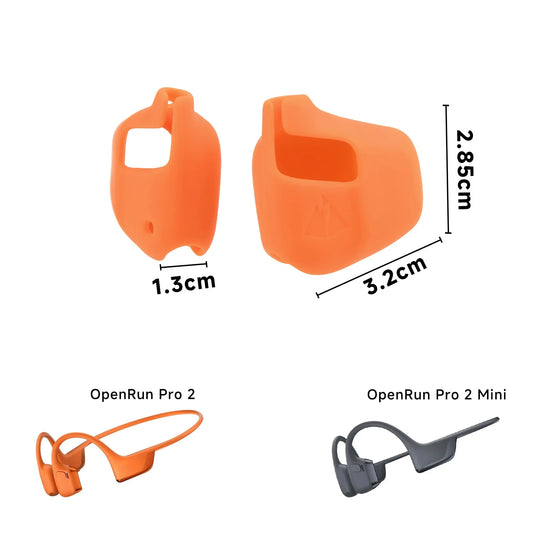 Dark Gray/Light Gray/Orange Headphone Case For Shokz OpenRun Pro 2 Headphones Features A Tapered Wraparound Design Peaceful Pleasures Health and Wellness