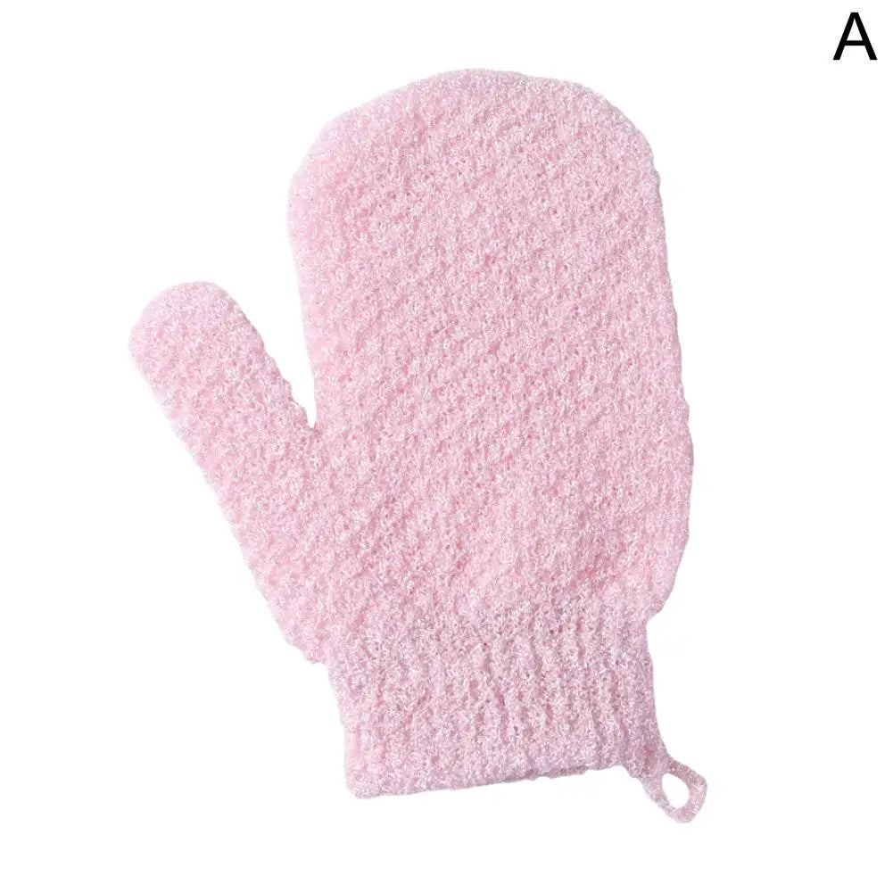 Single Piece Bath Towel Gloves Medium Sand Single Layer Double-Sided Massage Bath Towel Back Rub Bath Towel Exfoliate Dead Skin Peaceful Pleasures Health and Wellness pink