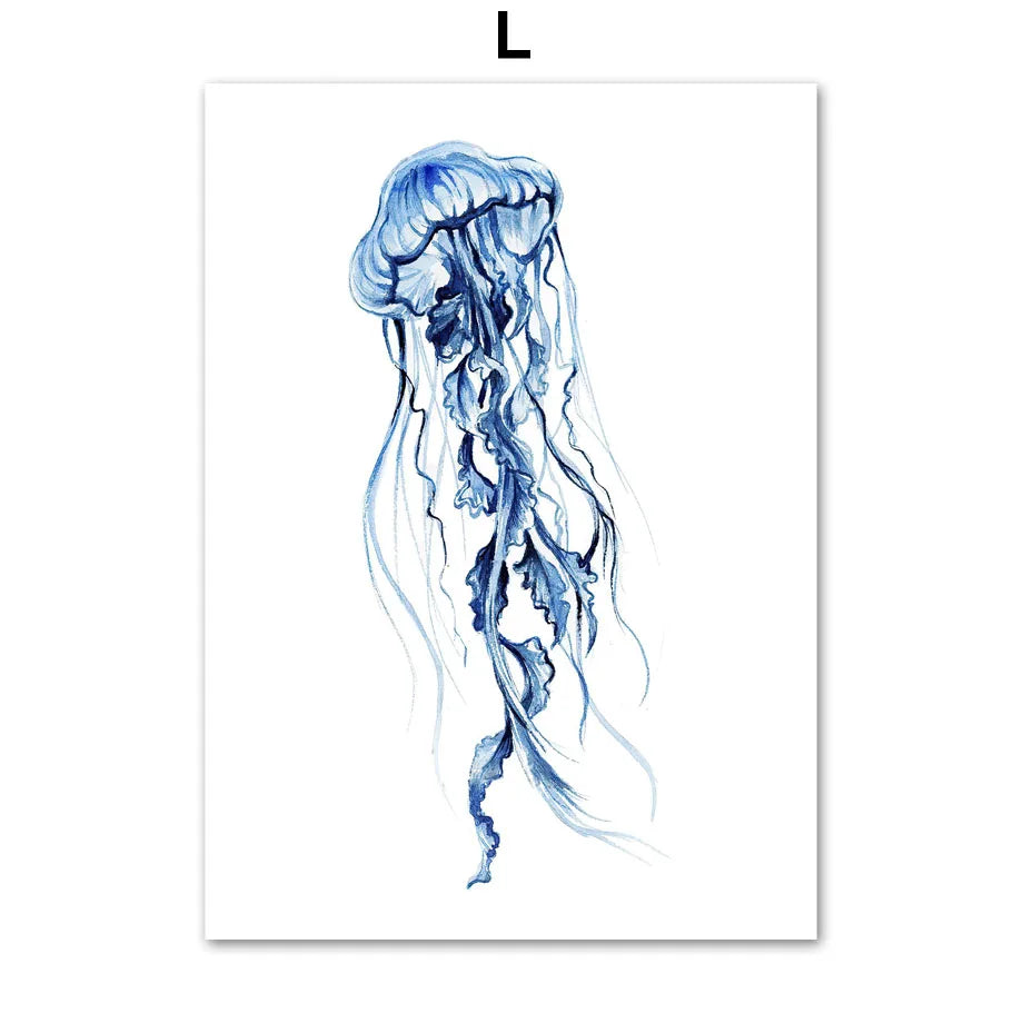Ocean Animals Canvas Wall Art Print – Kids Room Decor