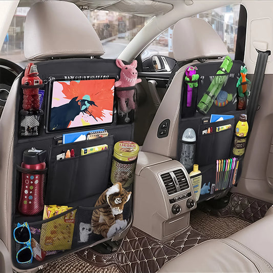 Car Backseat Organizer with Tablet Holder Waterproof Easy to Clean Car Seat Storage Bag for Car Travel Accessories Peaceful Pleasures Health and Wellness
