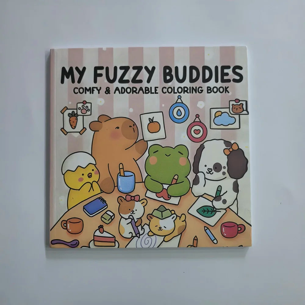 My Fuzzy Buddies Coloring Book Adults Teens Stress-relief Art Therapy