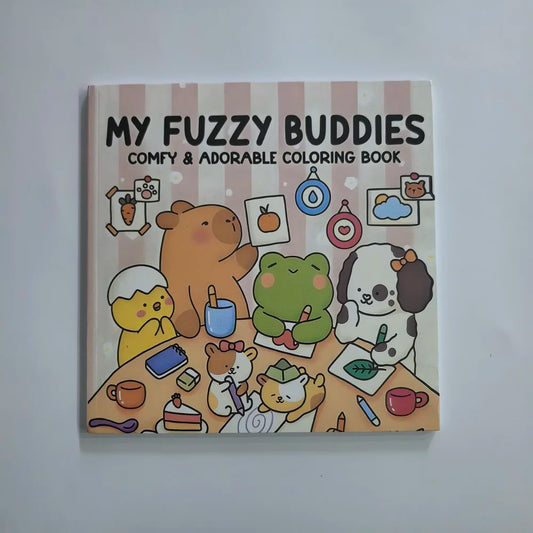 My Fuzzy Buddies Coloring Book Adults Teens Stress-relief Art Therapy Peaceful Pleasures Health and Wellness 1