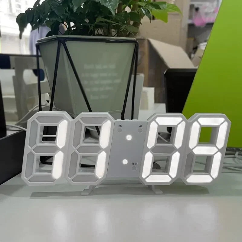 LED Digital Wall Clock – Time, Date, Temp & Alarm | Modern Décor
