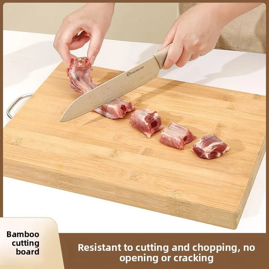 31x23x1 8cm Bamboo Chopping Board with Handle Two Sided Thick Square Cutting Board Kitchen Food Serving Tray Lightweight Durable Peaceful Pleasures Health and Wellness
