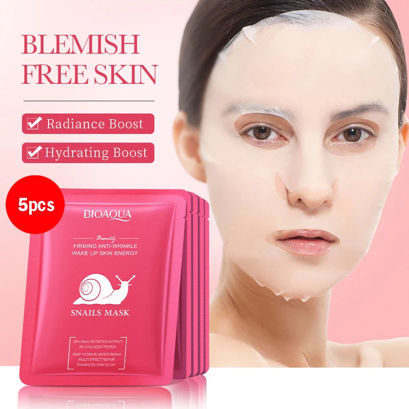 BIOAQUA Snail Hyaluronic Acid Retinol Face Mask 5/10 Pack