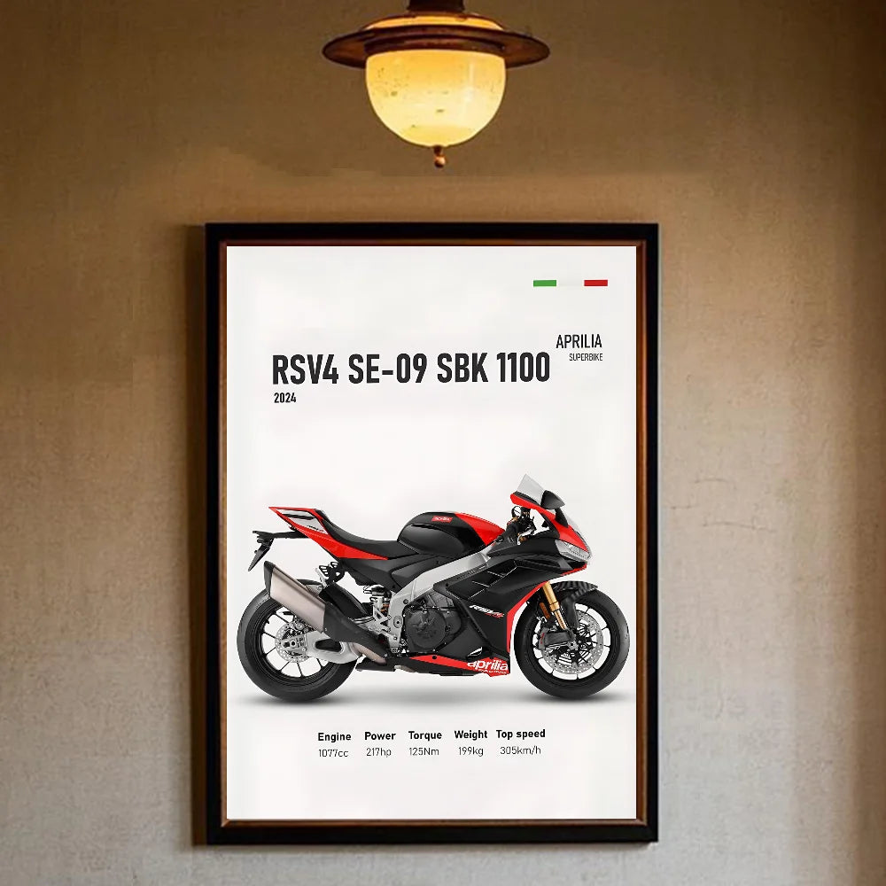 Classic A-Aprilia-es motorcycle Poster HD art sticky wall waterproof home living room bedroom bar aesthetic decoration Peaceful Pleasures Health and Wellness z7 50X70cmNoframe