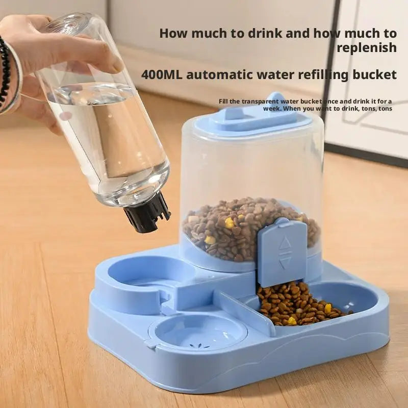 All-in-One Cat Feeder & Water Dispenser | Dual Bowl, 4 Colors