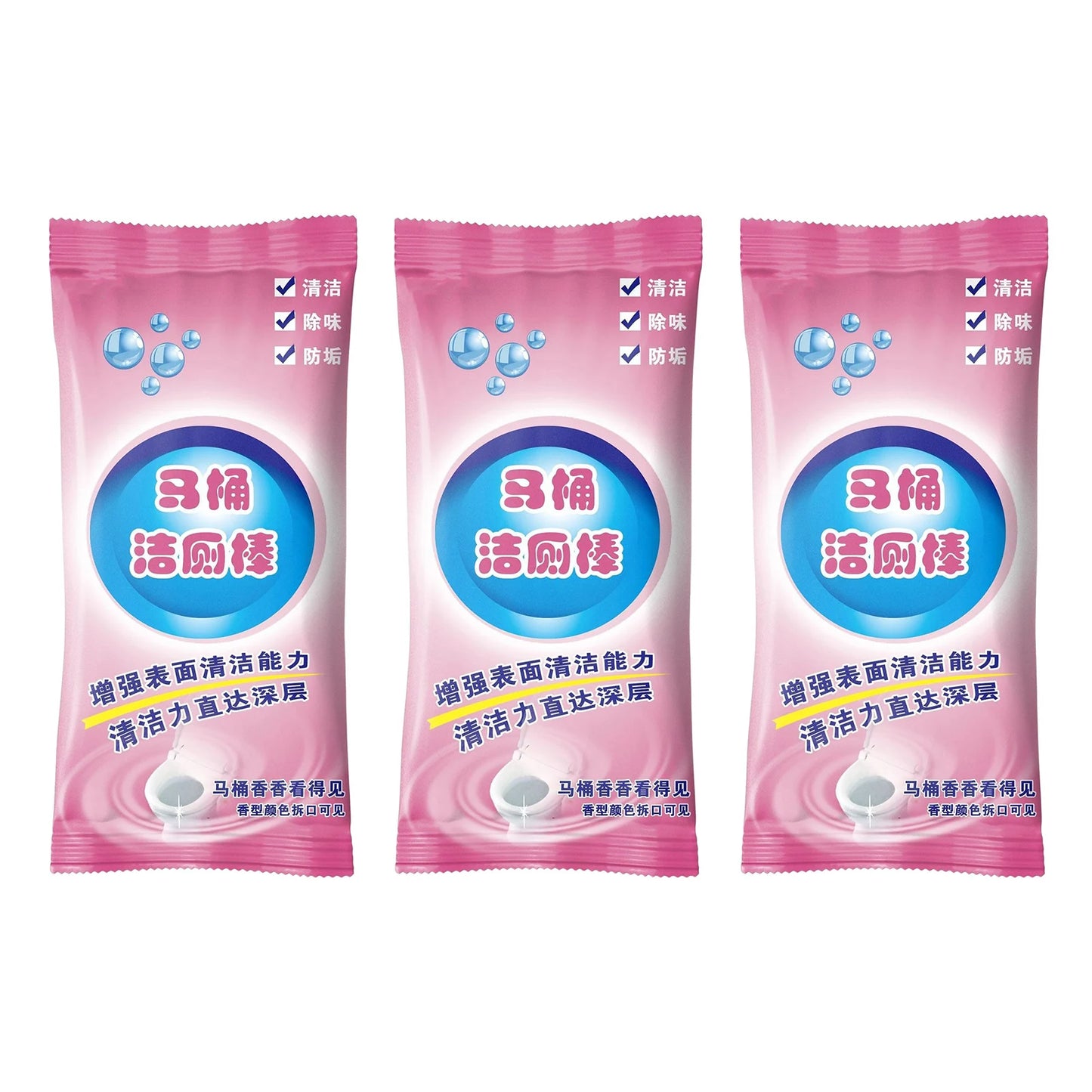 Concentrated Toilet Cleaner Gel Stick Automatic Toilet Cleaner Stick Long Lasting Toilets Bowl Cleaner For Home Hotel Cleaning Peaceful Pleasures Health and Wellness Honey Peach 3pcs