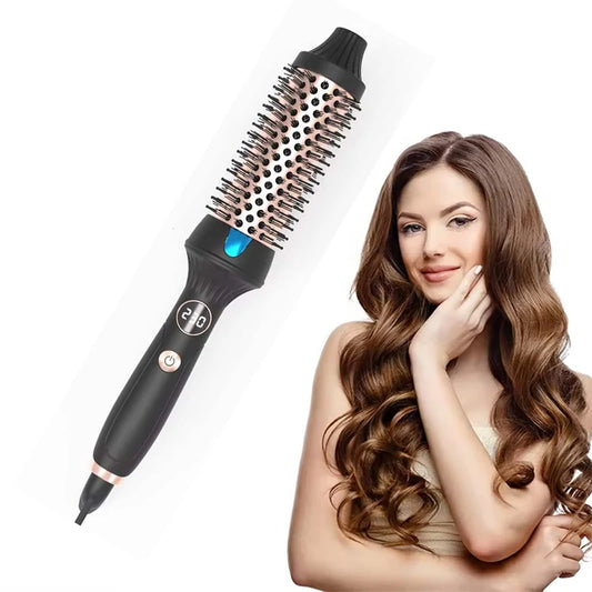 Hot Heated Curling Brush Ceramic Tourmaline Negative Iron Hot Comb Fast Heating Household Ionic Curling Brush Peaceful Pleasures Health and Wellness