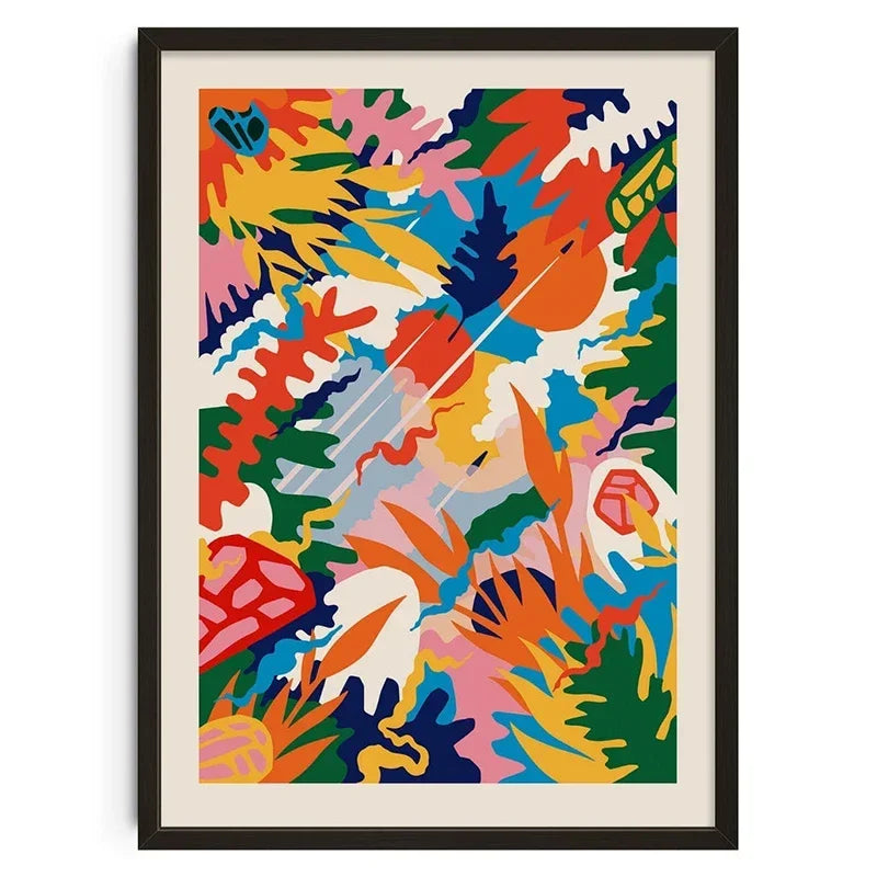 Retro Abstract Canvas Wall Art Print | Home & Living Room Decor