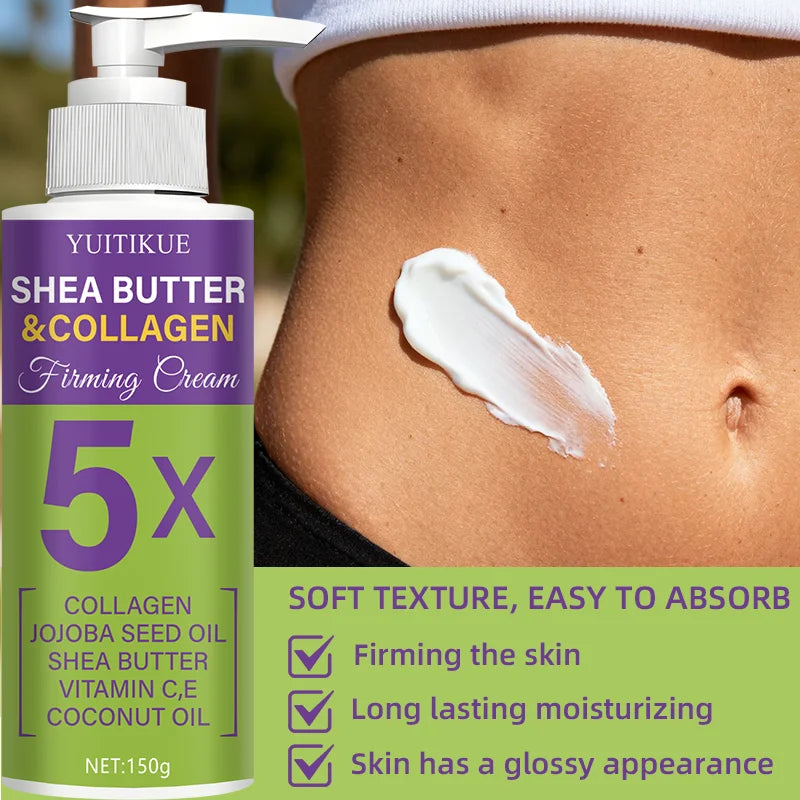 Skin Smoothing Cream 150g - Non-Greasy Fast Absorption, Deeply Moisturizes & Smoothes Skin, with Collagen & Shea Butter Peaceful Pleasures Health and Wellness