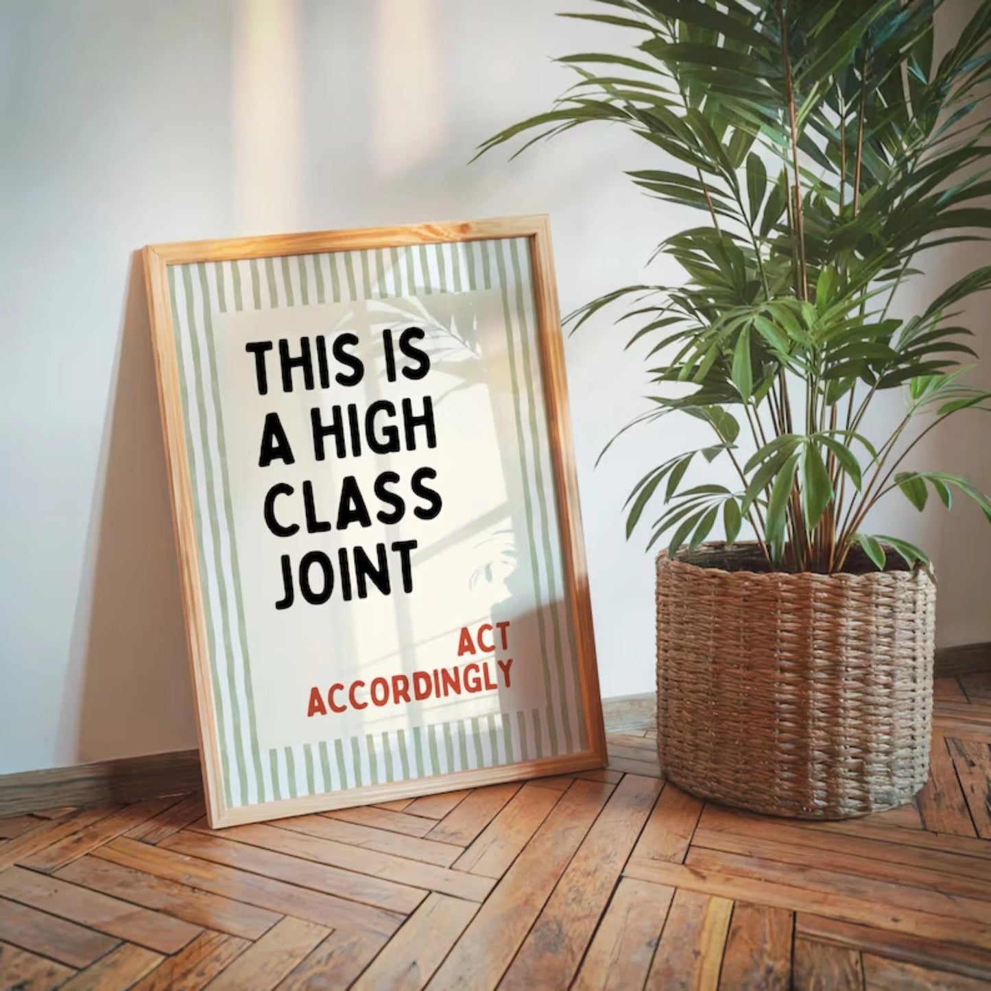 "This Is A High Class Joint" Funny Bar Canvas Wall Art