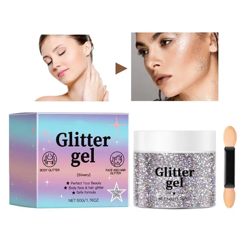 Body Glitter Gel – Holographic Face, Eye, Hair & Lip Sparkle