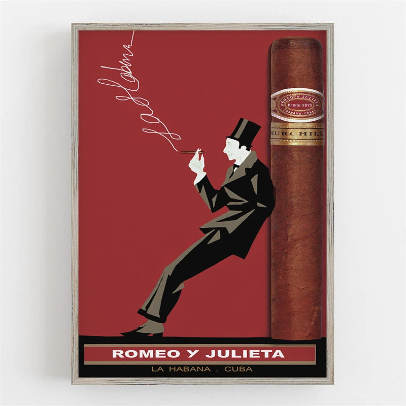 Vintage Beer and Cigarette Rodeo Poster Print Canvas Painting Wall Art Picture for Retro Bar Living Room Home Decoration Peaceful Pleasures Health and Wellness J0093-5 35x45cm