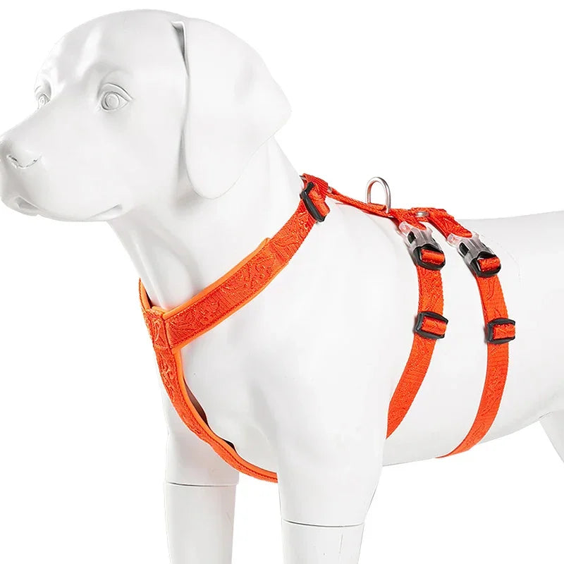 TRUELOVE Pet Harness Double-H Nylon Personalized Dog Harness NO PULL Reflective Breathable Adjustable YH1803 Peaceful Pleasures Health and Wellness Orange L China Mainland