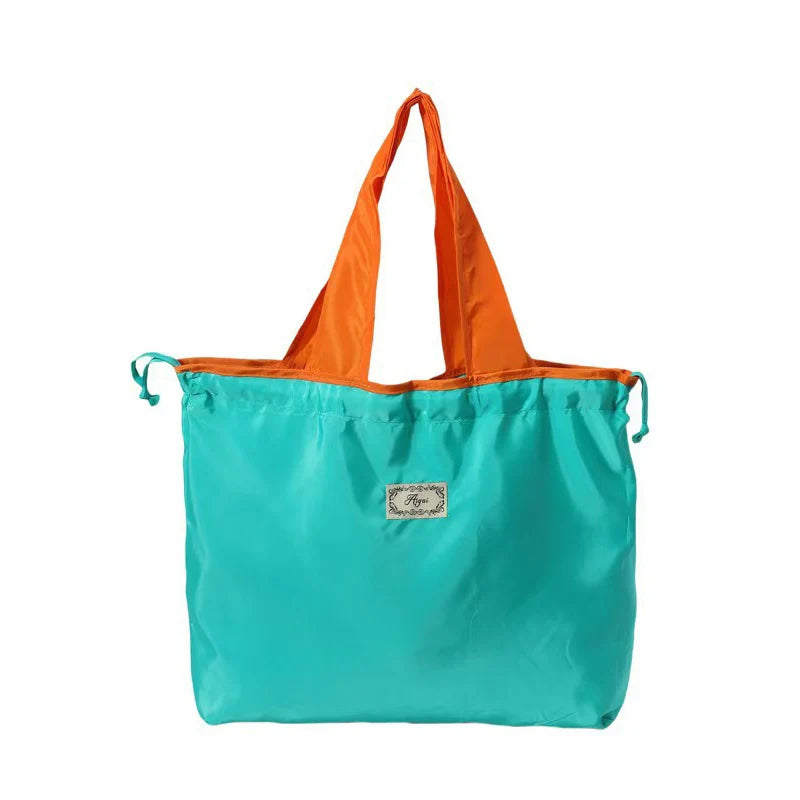 Foldable Reusable Grocery Bag | Oxford Shoulder Tote Reusable Tote Bag Peaceful Pleasures Health and Wellness Blue