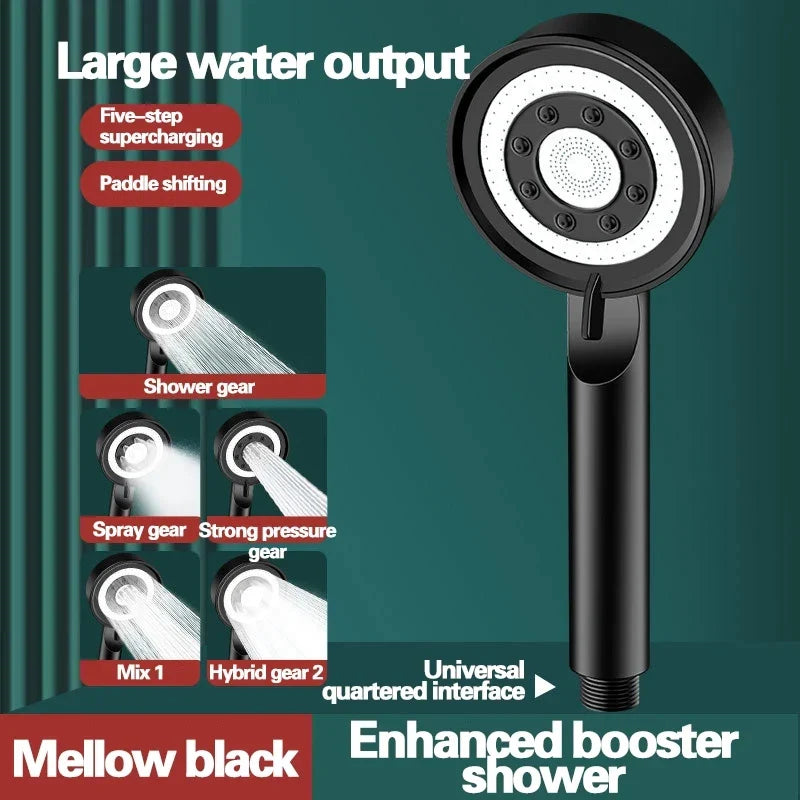 5-Mode High Pressure Handheld Shower Head Set | Water Saving