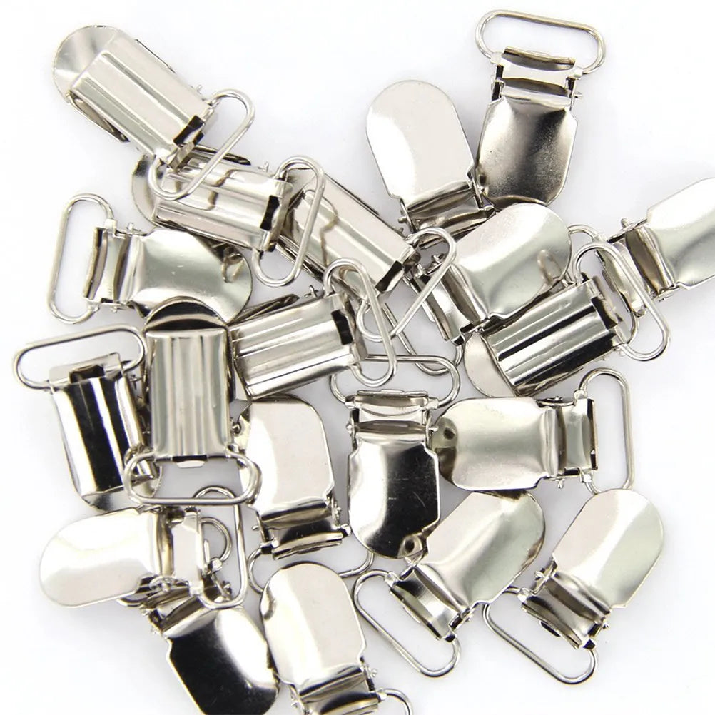 25Pcs Metal Suspender Clips Strong Iron Clips with Plastic Insert for Craft Holders DIY Garment Accessories Fasteners Peaceful Pleasures Health and Wellness