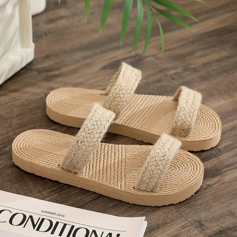 Women's Braided Ankle Strap Flat Sandals | Open Toe EVA Slides