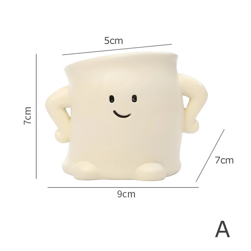Smiley Face Mini Resin Succulent Planter | Desk & Home Decor