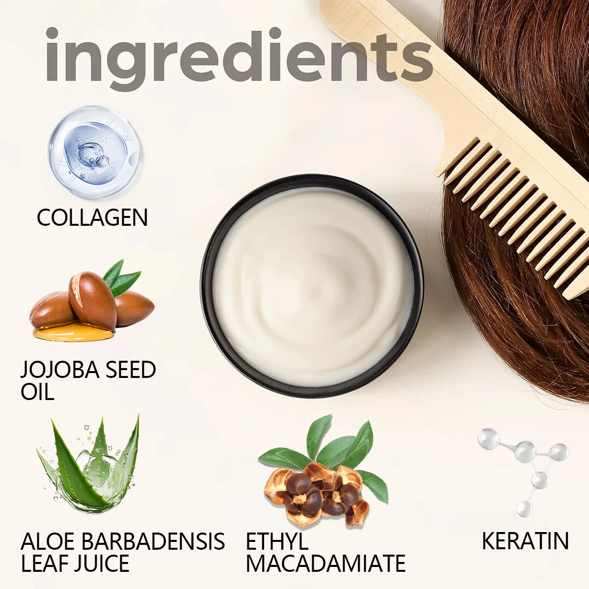 Argan Oil & Aloe Vera Keratin Hair Mask – Smooth & Moisturize