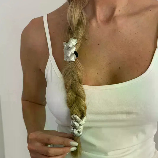 Metal Braid Elastic Hair Tie – Fashion Ponytail Rope Hair Tie Accessory Oasis Select