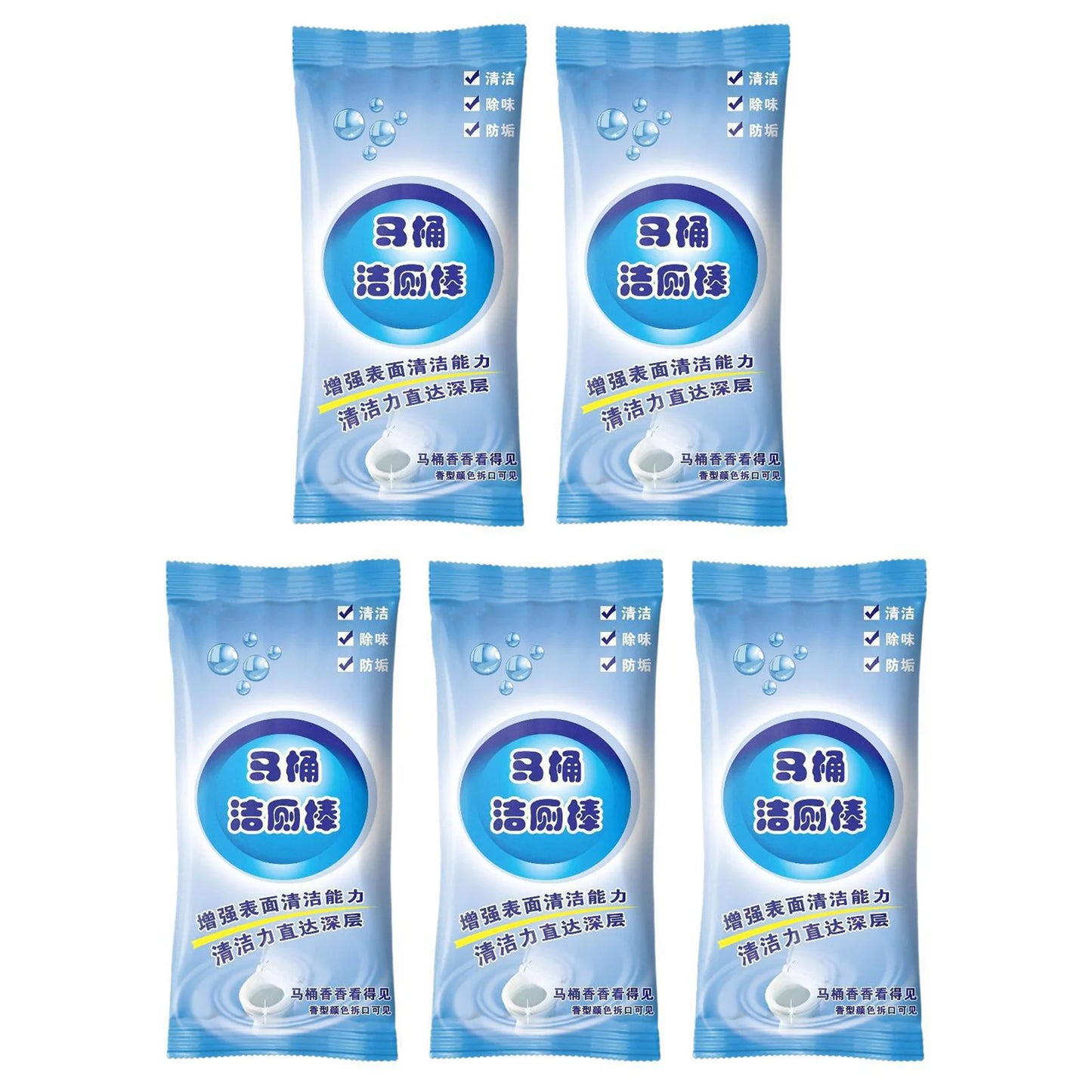 Concentrated Toilet Cleaner Gel Stick Automatic Toilet Cleaner Stick Long Lasting Toilets Bowl Cleaner For Home Hotel Cleaning Peaceful Pleasures Health and Wellness Sea 5pcs