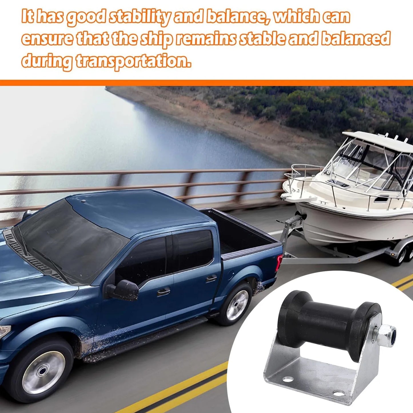 4 Inch Rubber Keel Roller Assembly Kit | Boat Trailer Bracket